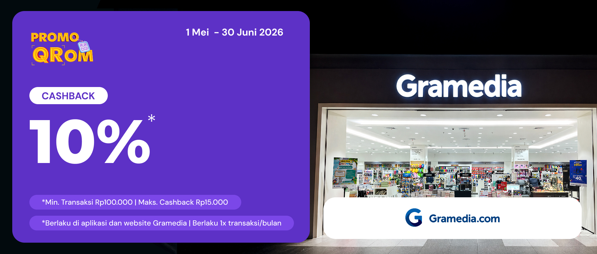 Cashback QRIS Krom: Gramedia