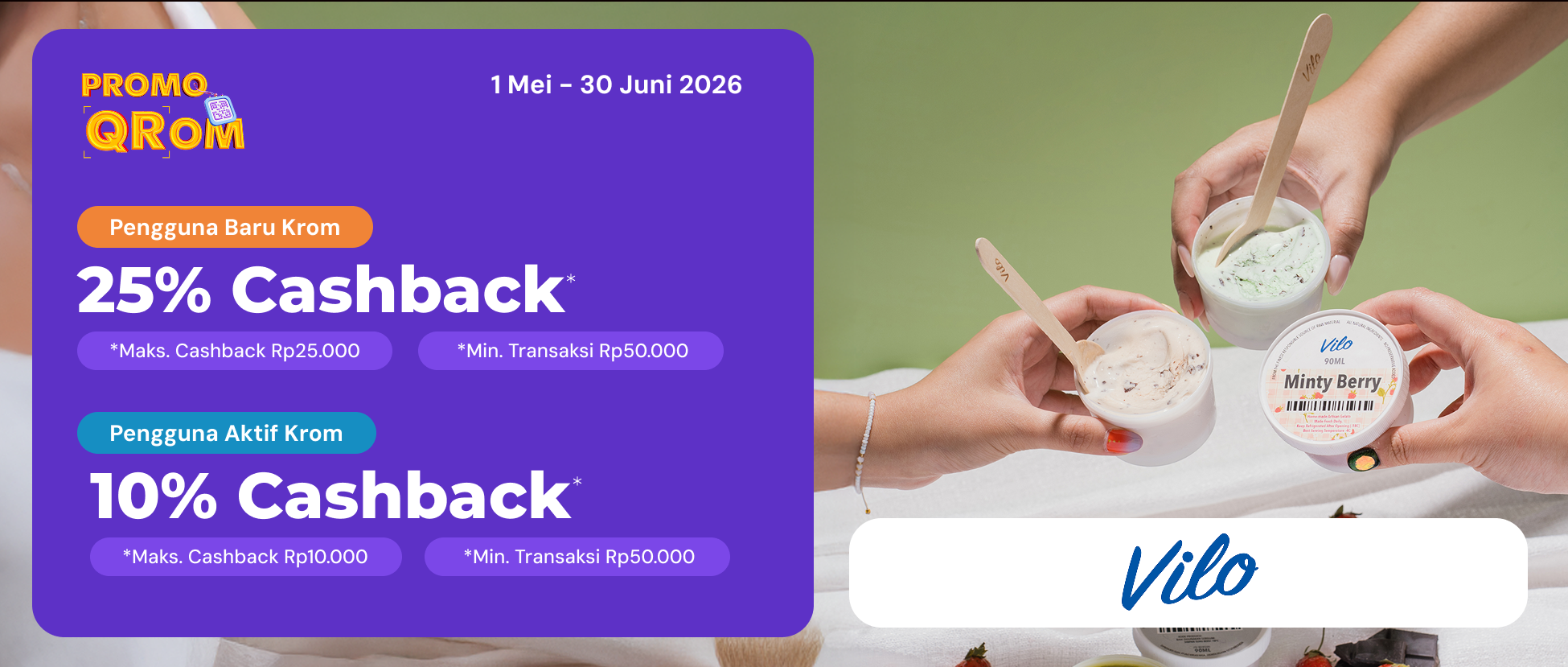 Cashback QRIS Krom: Vilo Gelato